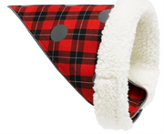 Mudd & Wyeth Medium-Large Rversible Fleece Red Plaid Dog Safety Bandana by Pet Food Warehouse