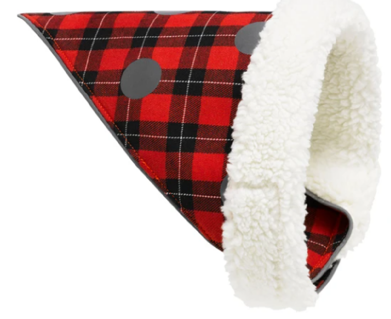 Mudd & Wyeth Medium-Large Rversible Fleece Red Plaid Dog Safety Bandana by Pet Food Warehouse