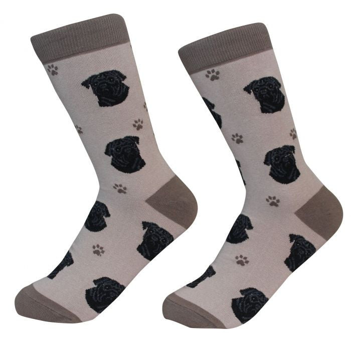 Socks Pug Black by Pet Food Warehouse