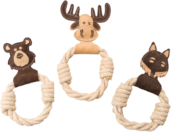 Ethical Pet 11" Dura-fused Leather Rings Dog Toy by Pet Food Warehouse
