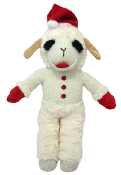 Multipet Standing Lamb Chop With Santa Hat 8" by Pet Food Warehouse