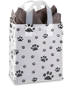 Small Frosty Paw Print Gift Bag by Pet Food Warehouse