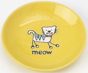 Petrageous 5" Yellow Saucer Cat Dish by Pet Food Warehouse