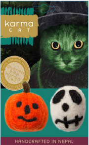 Dharma Dog Karma Cat Wool Skull & Jack-O-Lantern 2 Pack by Pet Food Warehouse