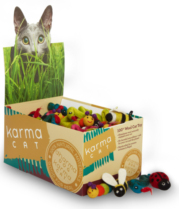 Dharma Dog Karma Cat Wool Backyard Cat Toy Assorted by Pet Food Warehouse