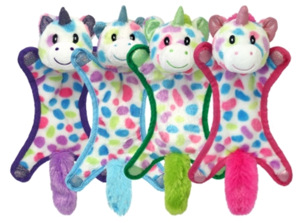 Multipet Ball Headed Unicorn Assorted Colors Dog Toy 15" by Pet Food Warehouse