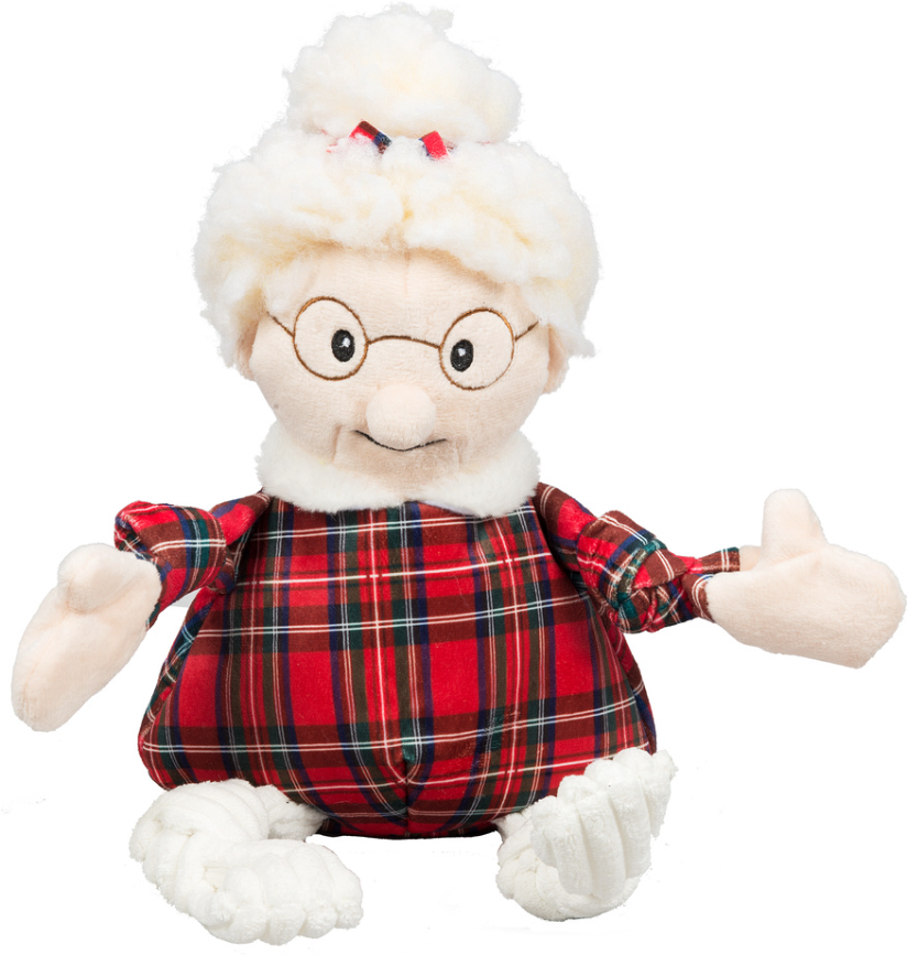 Huggle Hound HuggleFleece Mrs Claus Knottie with Tartan Plaid Large by Pet Food Warehouse
