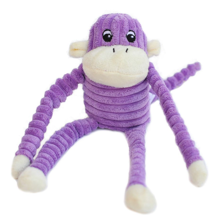 Zippy Paws Spencer Crinkle Monkey Purple Small by Pet Food Warehouse