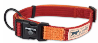 Hamilton Adjustable Dog Collar Campfire Red & Mango 1 18-26" by Pet Food Warehouse