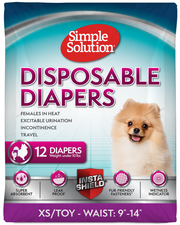 Bramton Disposable Simple Solution Dog Diaper 12 pack Extra Small by Pet Food Warehouse