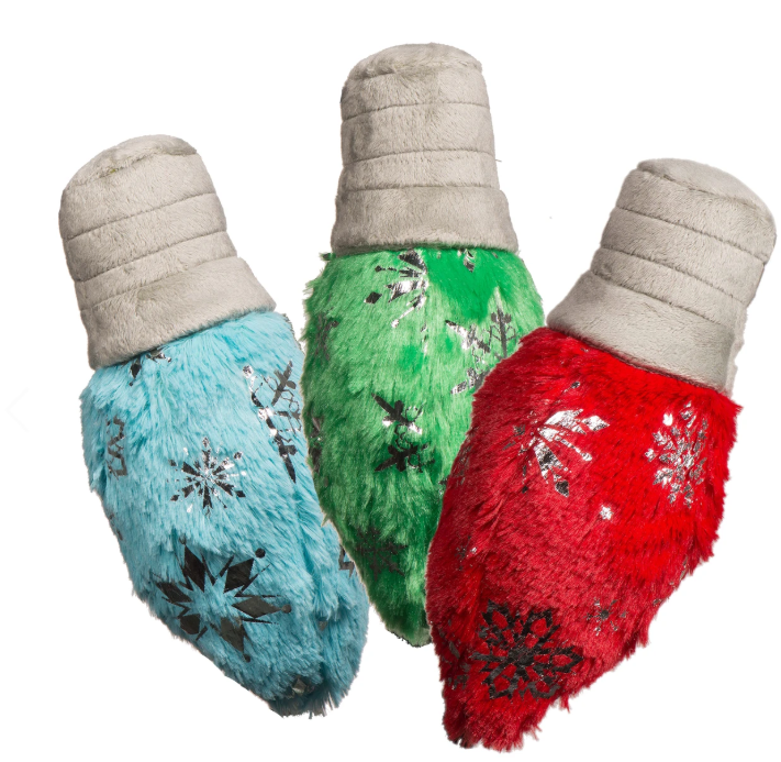 HuggleHound Peppermint Collection Plush Light Bulb Toys 3 pack by Pet Food Warehouse