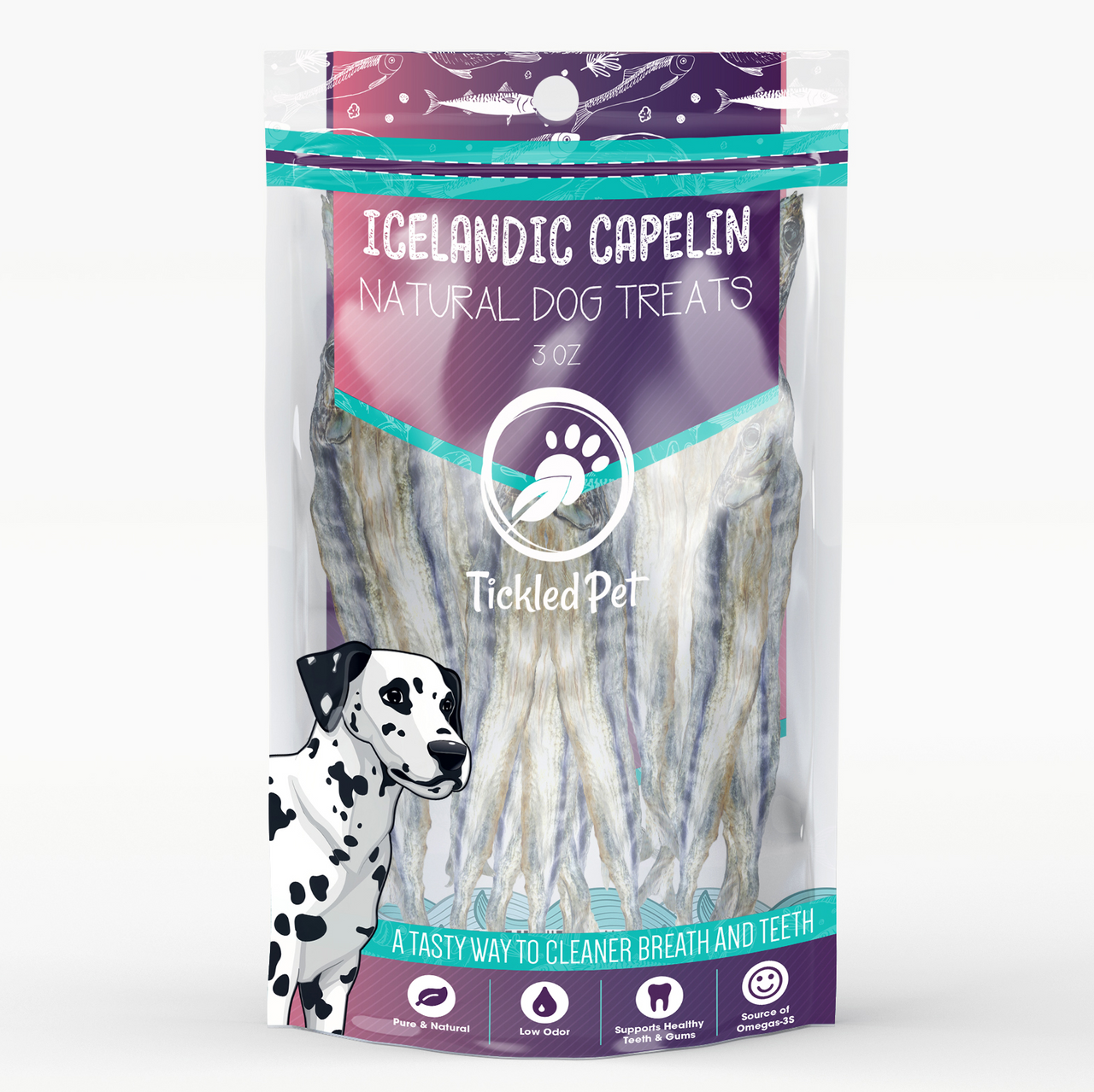 Tickled Pet Icelandic Whole Capelin 3oz by Pet Food Warehouse