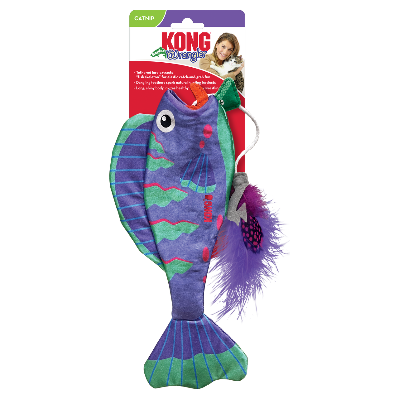 Kong Wrangler Angler Fish Assorted Cat Toy by Pet Food Warehouse