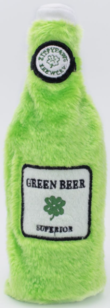 Zippy Paws St. Patrick's Happy Hour Crusherz Green Beer by Pet Food Warehouse