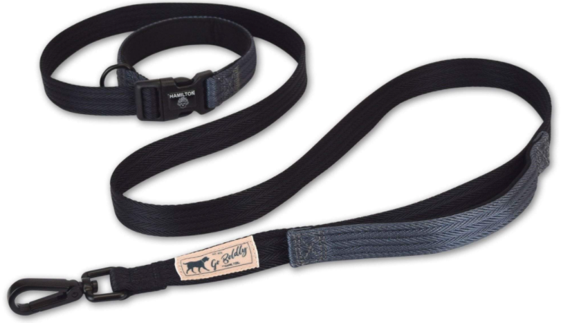 Hamilton Leash Get Out & Go Canteen Black & Granite 1 6' by Pet Food Warehouse