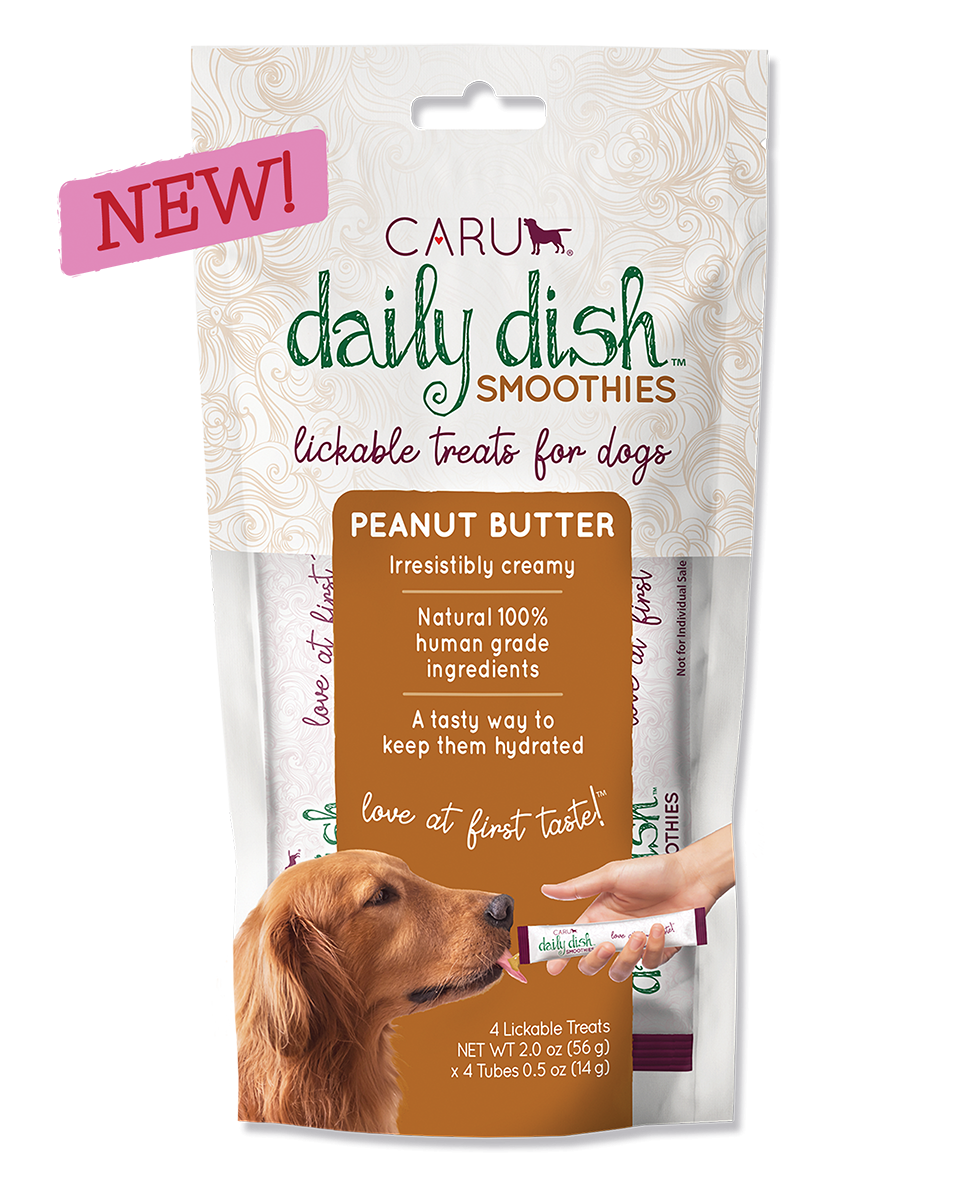 CARU Daily Dish Smoothie Lickable Treat for Dogs Peanut Butter 2oz by Pet Food Warehouse