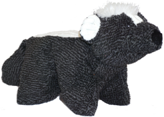 HuggleHound Squooshie Skunk Knot-Less Dog Toy by Pet Food Warehouse