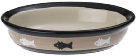Petrageous 6.25" Fish Oval Cat Dish by Pet Food Warehouse