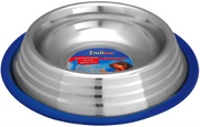 Indipets 32oz. Silver Stripe Non Tip Dog Dish by Pet Food Warehouse