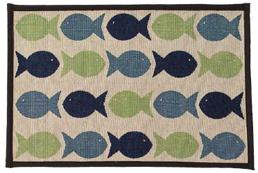 Petrageous Kool Fishes Green & Blue Pet Placemat by Pet Food Warehouse