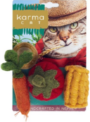 Dharma Dog Karma Cat Wool Vegess 3 Pack Cat Toy by Pet Food Warehouse