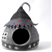 Dharma Dog Karma Cat Wool Pet Cave Fairy House Grey Cat Bed by Pet Food Warehouse