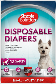Bramton Disposable Simple Solution Dog Diaper 12 pack Small by Pet Food Warehouse