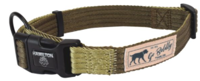 Hamilton Adjustable Dog Collar Woodland Brown & Gold 1 18-26" by Pet Food Warehouse