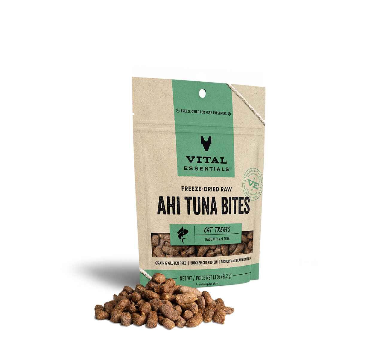 Vital Essentials Freeze-Dried Bites Cat Treat Ahi Tuna 1.1oz by Pet Food Warehouse