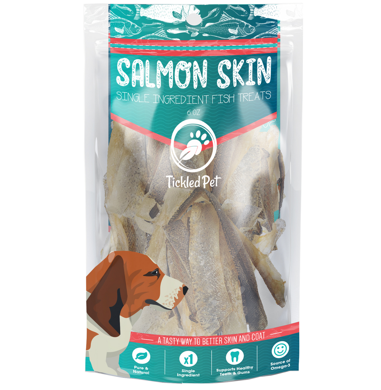 Tickled Pet Premium Salmon Skins 6oz by Pet Food Warehouse