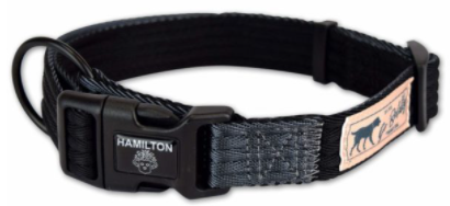 Hamilton Adjustable Dog Collar Canteen Black & Granit 1 18-26" by Pet Food Warehouse