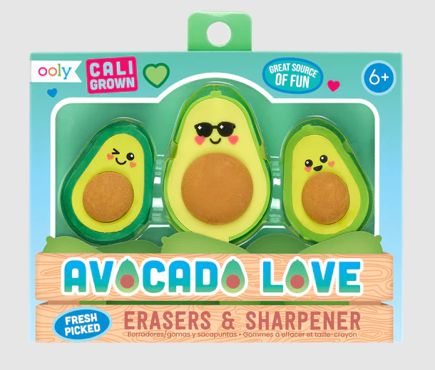 Erasers and Sharpener Avocado Love by Homeportonline