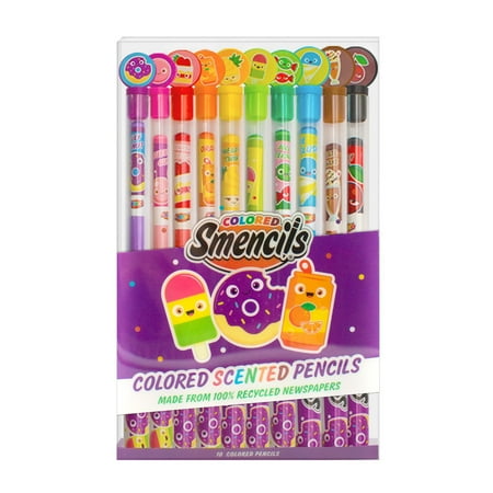 Colored Smencils - Gourmet Scented Colored Pencils made from Recycled Newspapers  10 Count  Gifts for Kids  School Supplies  Classroom Rewards
