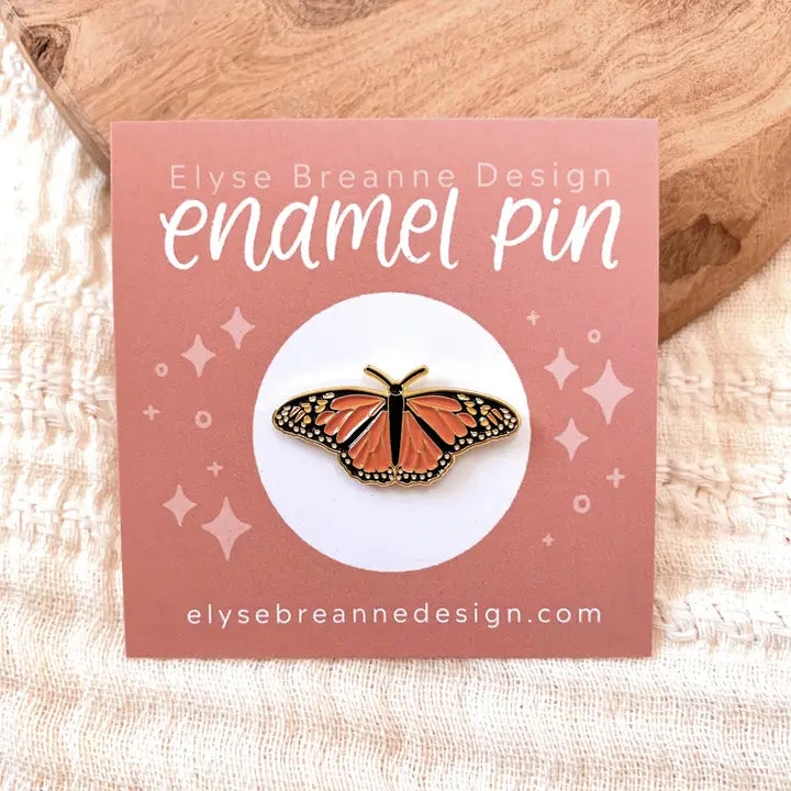 Monarch Butterfly Enamel Pin 1x1in.