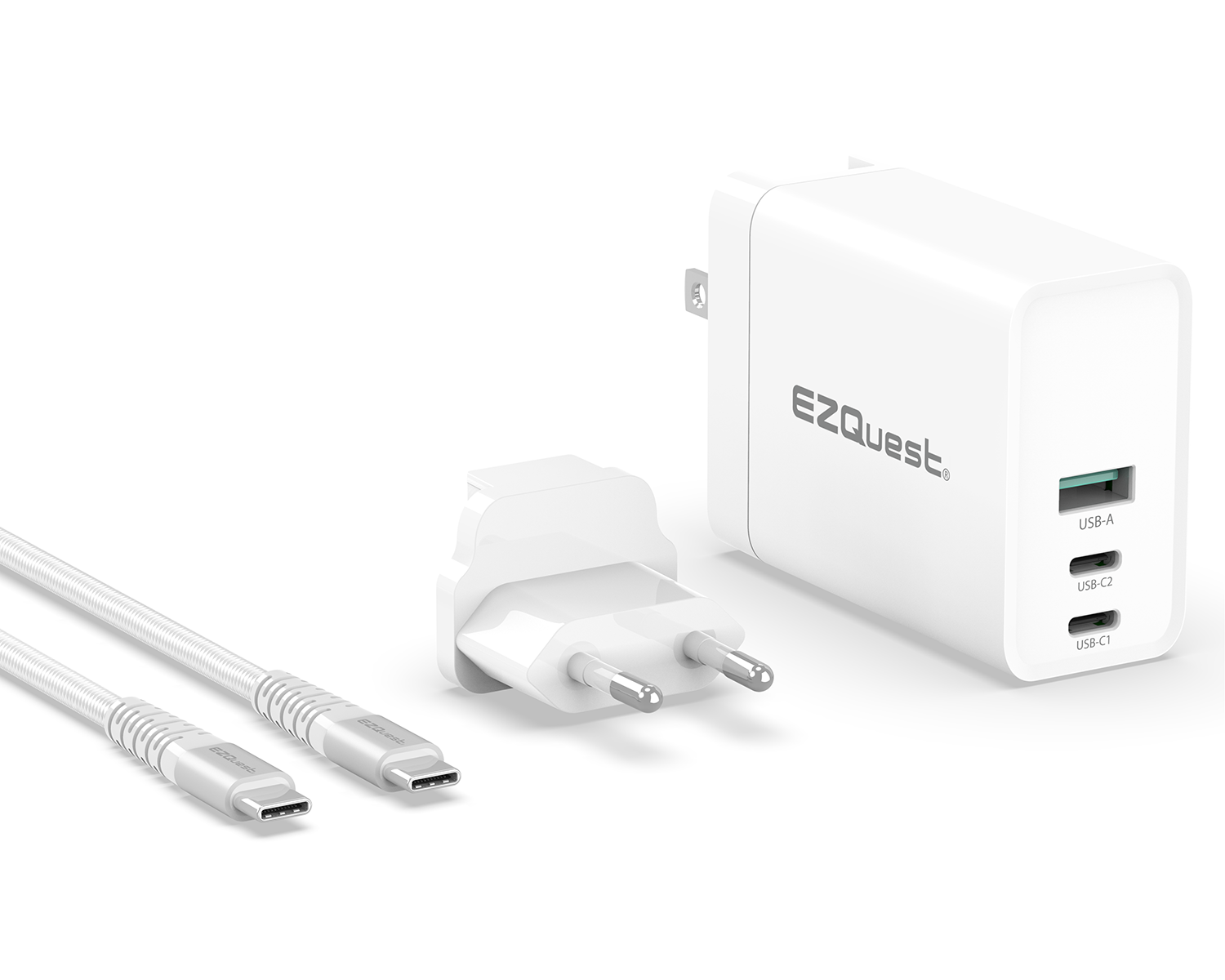 EZQuest UltimatePower 120W GaN USB-C PD Wall Charger - White by Small Dog Electronics