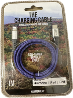 Hammerhead Fast Charge USB-C to Lightning 1 Meter Braided Cable - Purple by Small Dog Electronics