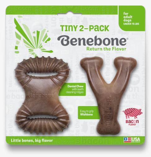 Benebone Dental Chew & Wishbone Bacon Tiny 2pk by Pet Food Warehouse