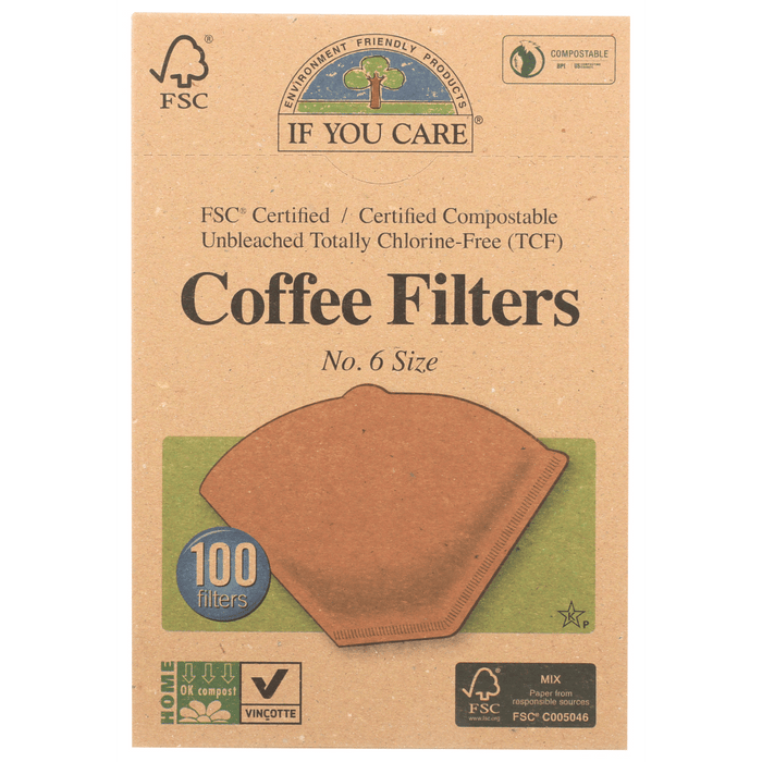 If You Care Coffee Filters, Brown No. 6 Cone, 100 ct