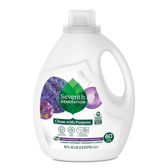 Seventh Generation Liquid Laundry Detergent, Fresh Lavender Scent, 90 fl oz