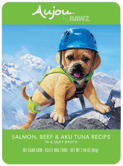 Rawz Aujou Salmon Beef & Tuna Pouch Dog Food 2.5oz by Pet Food Warehouse