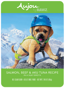 Rawz Aujou Salmon Beef & Tuna Pouch Dog Food 2.5oz by Pet Food Warehouse