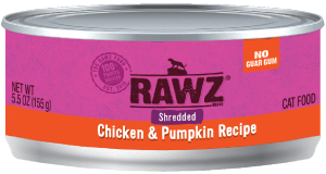 Rawz Shredded Chicken & Pumpkin Canned Cat Food 5oz by Pet Food Warehouse