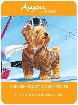 Rawz Aujou Chicken & Duck Pouch Dog Food 2.5oz by Pet Food Warehouse