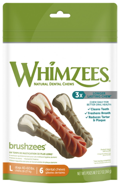 Whimzees Large Toothbrush Dental Chew 12oz by Pet Food Warehouse