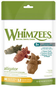 Whimzees Medium Alligator Dental Chew 12oz by Pet Food Warehouse