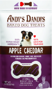 Andy's Dandys Dog Treat Apple & Cheddar Delights 8oz by Pet Food Warehouse