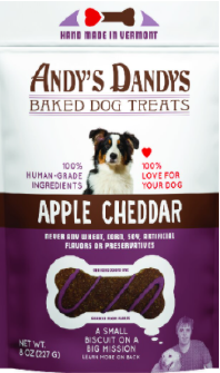 Andy's Dandys Dog Treat Apple & Cheddar Delights 8oz by Pet Food Warehouse