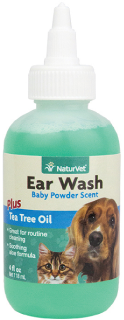 NaturVet 4oz Ear Wash with Tea Tree Oil by Pet Food Warehouse