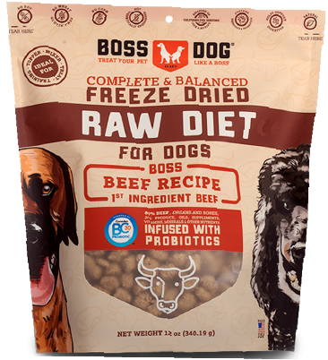 Boss Dog Beef Recipe Freeze Dried Complete Dog Food 12oz by Pet Food Warehouse