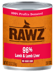 Rawz 96% Lamb & Lamb Liver Canned Dog Food 12.5oz by Pet Food Warehouse